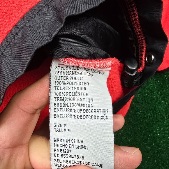 Georgia Bulldogs Jacket Mens Medium Black Red NCAA Football Flaw No Zipper - Picture 8 of 13